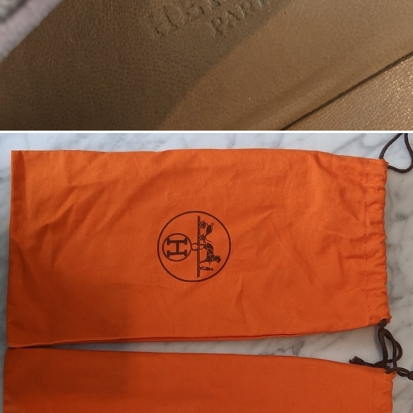 Vintage Hermes brown suede flats, Size US 6 - Picture 5 of 6